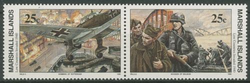 Marshall-Inseln 1990 Zweiter Weltkrieg Niederlande Belgien 303/04 ZD postfrisch