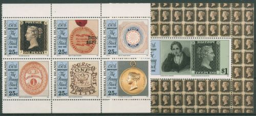 Marshall-Inseln 1990 150 J. Briefmarken Penny Black 288/94 postfrisch (C42523)