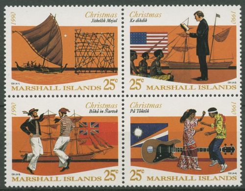 Marshall-Inseln 1990 Weihnachten Tanz Musik 325/28 ZD postfrisch
