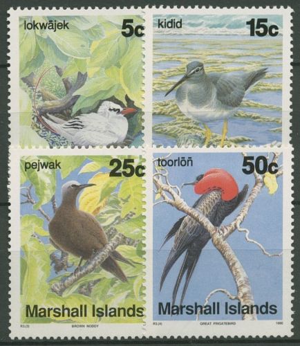 Marshall-Inseln 1990 Vögel Wanderwasserläufer Tropikvogel 284/87 postfrisch