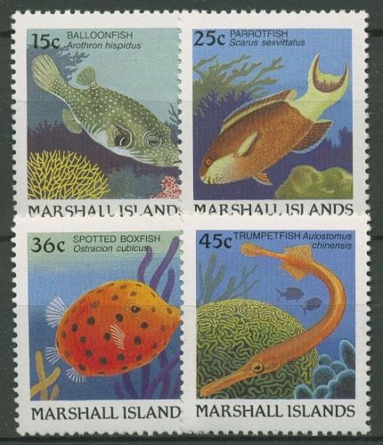 Marshall-Inseln 1988 Fische Grauer Puffer Kofferfisch 172/75 postfrisch