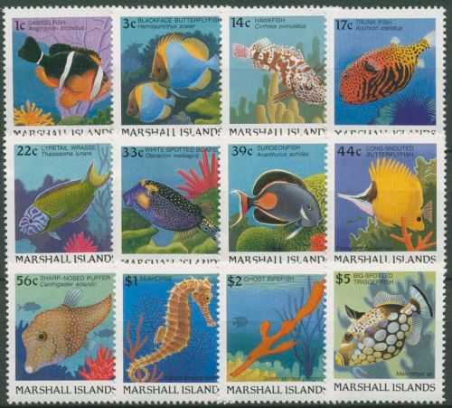 Marshall-Inseln 1988 Fische Seepferdchen Drückerfisch 150/61 A postfrisch