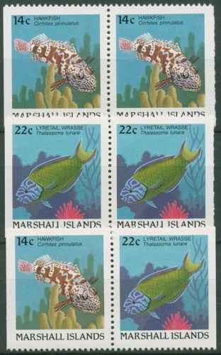 Marshall-Inseln 1988 Fische 152 u. 154 D ZD postfrisch