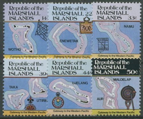 Marshall-Inseln 1985 Inselkarten 40/45 A postfrisch