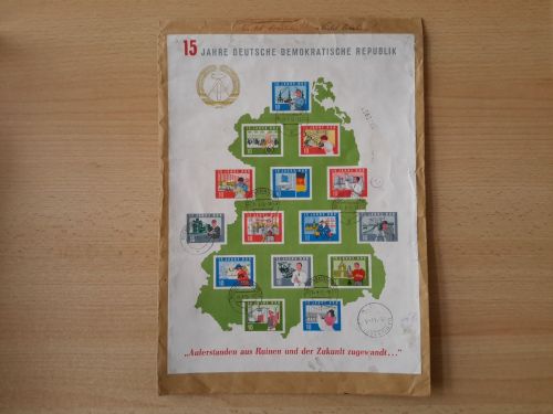 DDR 1964 15 Jahre DDR Block 19 auf Express-R-Brief, Ankunftsstempel (XXL9194)