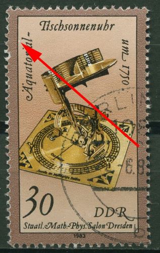 DDR 1983 Uhren mit Plattenfehler 2799 F 31 gestempelt