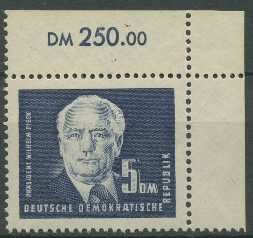 DDR 1950 Präsident Wilhelm Pieck 255 Ecke 2 postfrisch