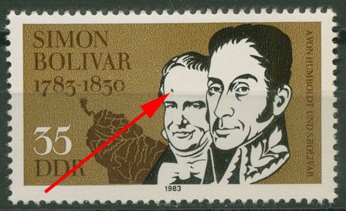 DDR 1983 200. Geb. von Simon de Bolivar mit Plattenfehler 2816 PF ? postfrisch