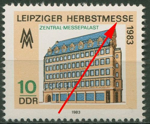 DDR 1983 Leipziger Herbstmesse mit Plattenfehler 2822 F 5 postfrisch