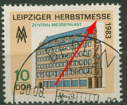 DDR 1983 Leipziger Herbstmesse mit Plattenfehler 2822 F 5 mit Sonderstempel