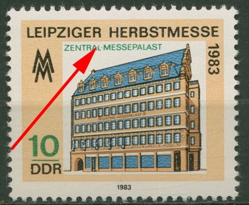DDR 1983 Leipziger Herbstmesse mit Plattenfehler 2822 F 20 postfrisch