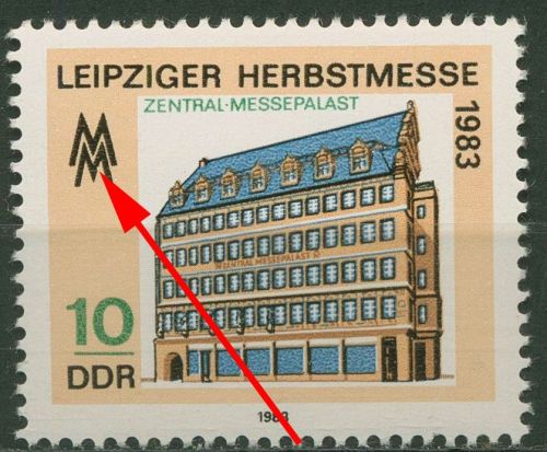 DDR 1983 Leipziger Herbstmesse mit Plattenfehler 2822 F 40 postfrisch