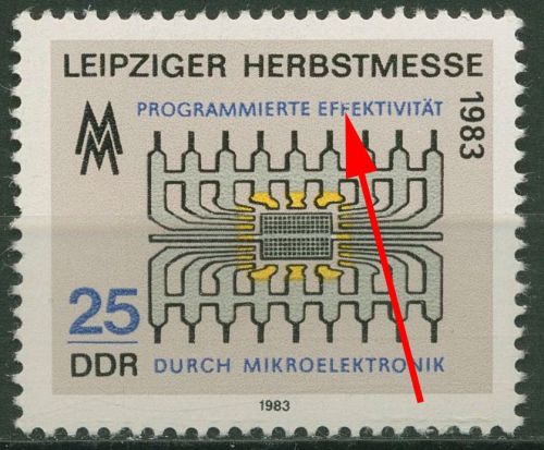 DDR 1983 Leipziger Herbstmesse mit Plattenfehler 2823 F 16 postfrisch