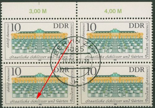 DDR 1983 Staatl. Schlösser u. Gärten mit Plattenfehler 2826 I gestempelt