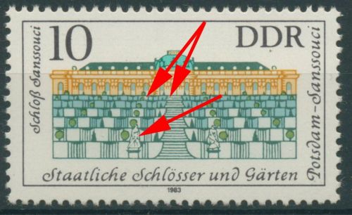 DDR 1983 Schlösser mit Plattenfehler 2826 F 14 postfrisch