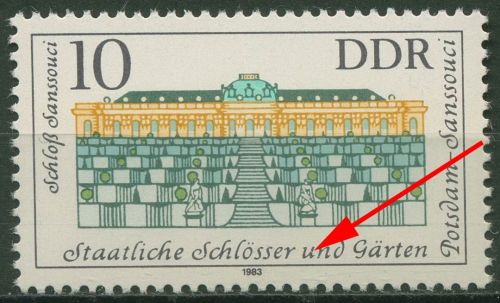 DDR 1983 Schlösser mit Plattenfehler 2826 F 15 postfrisch