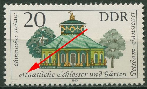 DDR 1983 Schlösser mit Plattenfehler 2827 F 6 postfrisch