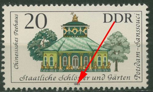DDR 1983 Schlösser mit Plattenfehler 2827 F 50 postfrisch