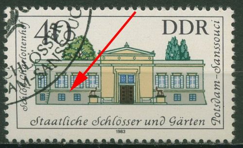 DDR 1983 Schlösser mit Plattenfehler 2828 F 7 mit Sonderstempel
