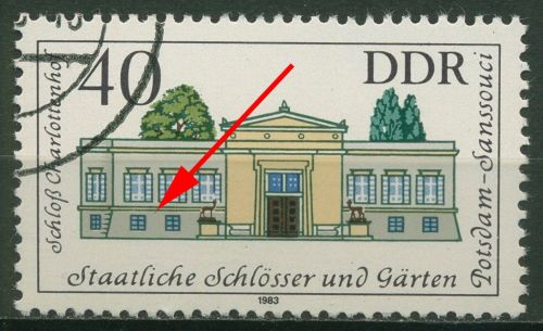 DDR 1983 Schlösser mit Plattenfehler 2828 F 7 mit Massenentwertung