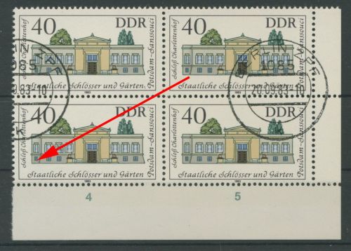 DDR 1983 Schlösser mit Plattenfehler 2828 f 49 gestempelt