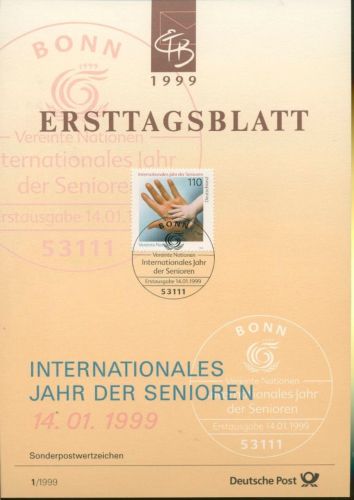 Bund Jahrgang 1999 Ersttagsblätter ETB komplett (XL9699)