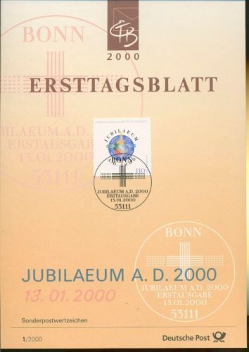 Bund Jahrgang 2000 Ersttagsblätter ETB komplett (XL9700)