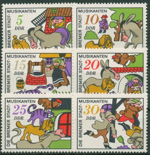 DDR 1971 Märchen Brüder Grimm Die Bremer Stadtmusikanten 1717/22 postfrisch