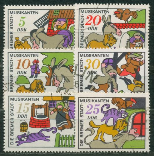 DDR 1971 Märchen Brüder Grimm Die Bremer Stadtmusikanten 1717/22 gestempelt