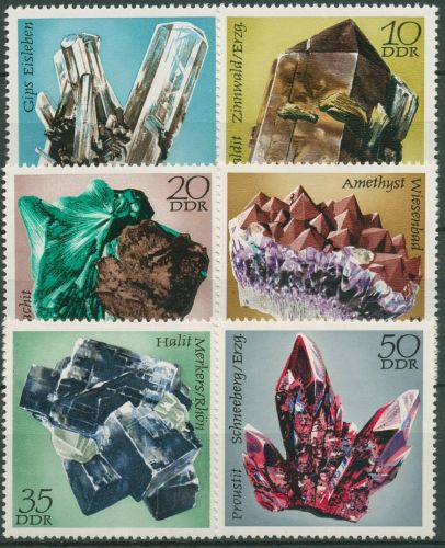 DDR 1972 Bergakademie Freiberg Mineralien 1737/42 postfrisch