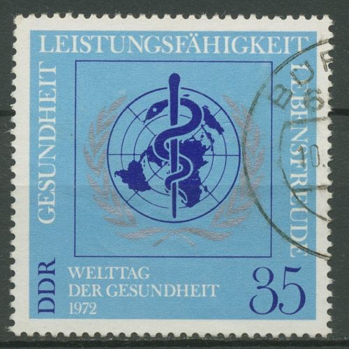 DDR 1972 Weltgesundheitstag Herzmonat WHO 1748 gestempelt
