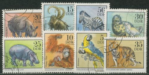DDR 1975 Tiere Zootiere 2030/37 gestempelt