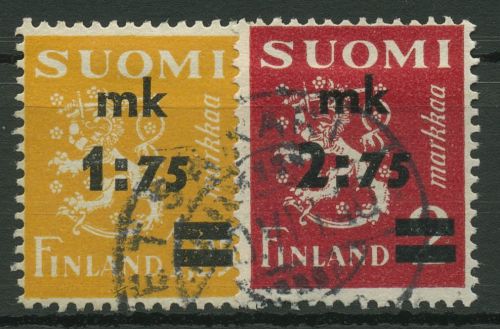 Finnland 1940 Freimarken Wappenlöwe 228/29 gestempelt