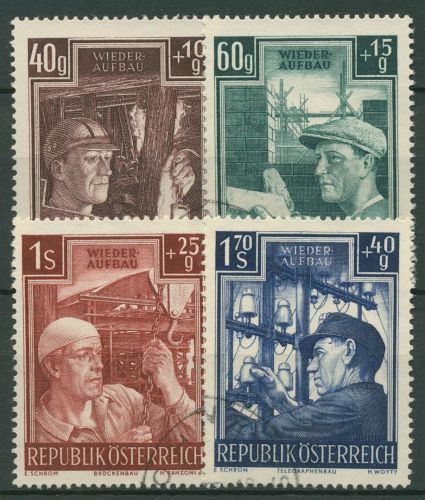Österreich 1951 Wiederaufbau 960/63 gestempelt