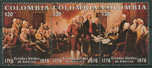 Kolumbien 1976 Unabhängigkeitserklärung USA1317/19 ZD postfrisch (C97366)