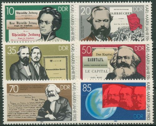 DDR 1983 Karl Marx 2783/88 postfrisch
