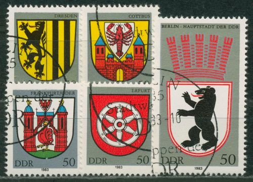 DDR 1983 Stadtwappen 2817/21 gestempelt