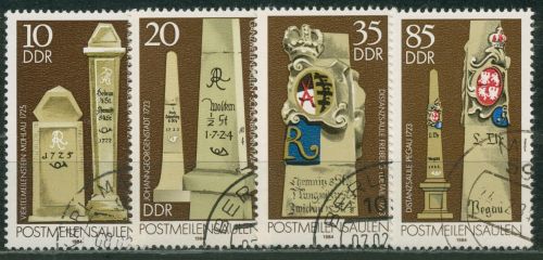 DDR 1984 Postmeilensäulen 2853/56 gestempelt