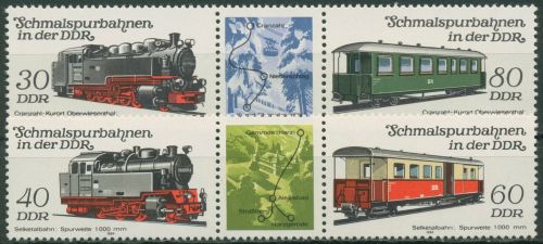 DDR 1984 Eisenbahn Schmalspurbahnen 2864/67 ZD postfrisch