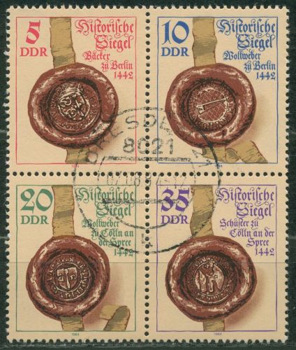 DDR 1984 Historische Siegel 2884/87 ZD gestempelt