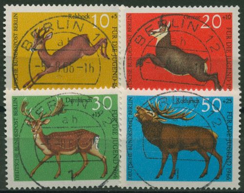 Berlin 1966 Tiere Jagd Hochwild 291/94 mit BERLINER-TOP-Stempel