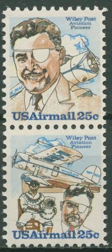 USA 1979 Flugpionier Wiley Post Flugzeug 1408/09 ZD postfrisch