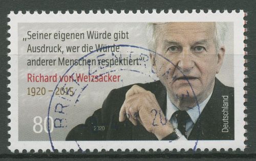 Bund 2020 Politiker Richard von Weizsäcker 3539 gestempelt