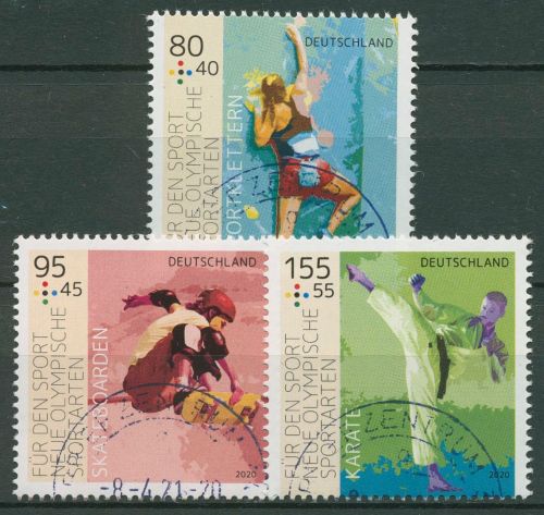 Bund 2020 Sporthilfe Neue olympische Sportarten 3542/44 gestempelt