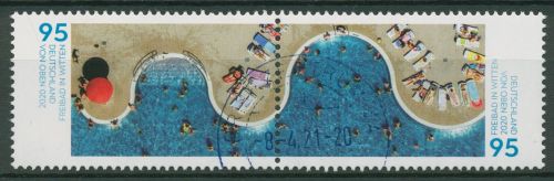 Bund 2020 Deutschland von oben Freibad Witten 3550/51 ZD gestempelt