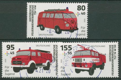Bund 2020 Historische Feuerwehrfahrzeuge 3557/59 gestempelt
