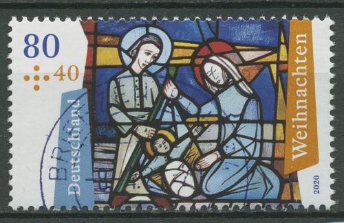 Bund 2020 Weihnachten Kirchenfenster 3571 gestempelt