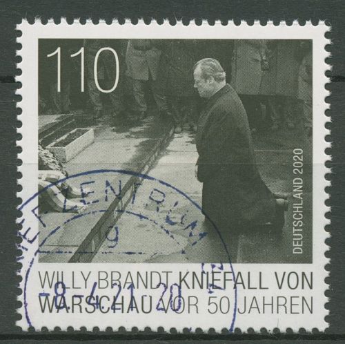 Bund 2020 Willy Brandt Kniefall von Warschau 3579 gestempelt