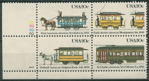 USA 1983 Straßenbahnen 1658/61 ZD Rf III Pl.-Nr. postfrisch