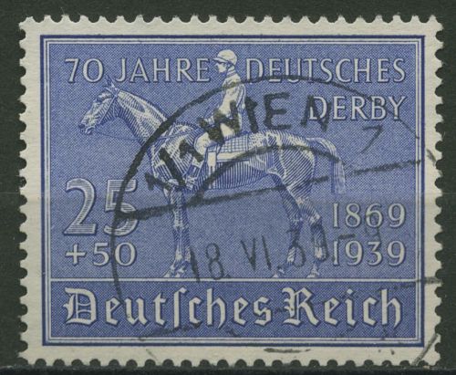Deutsches Reich 1939 70 Jahre Deutsches Derby 698 TOP-Stempel